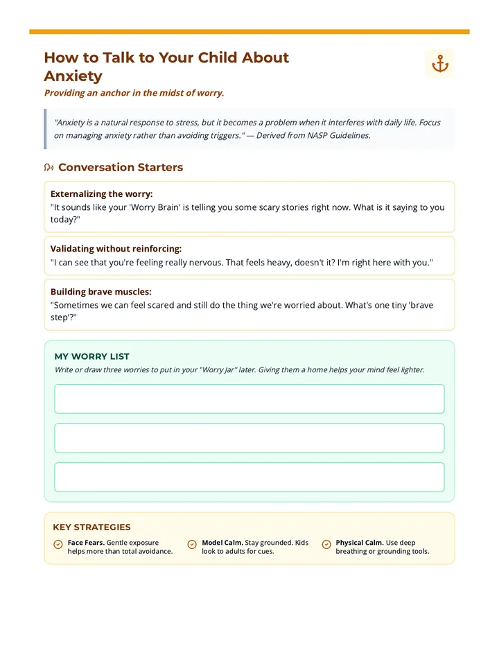 Anxiety Anchor Handout