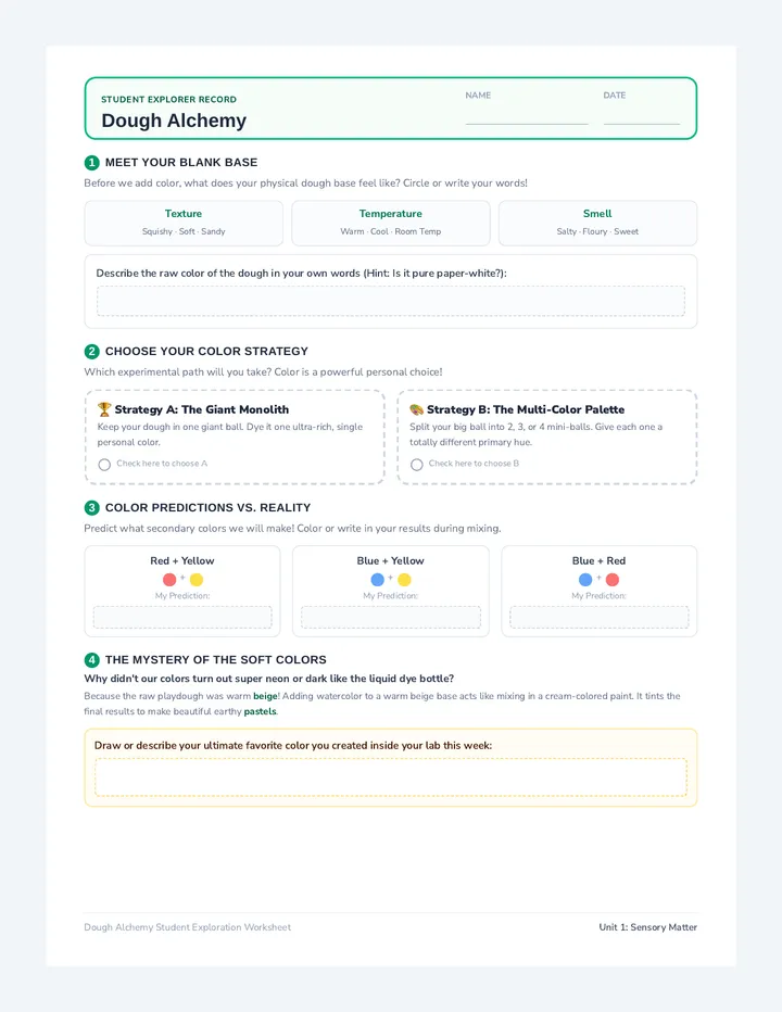 Color Lab Explorer Worksheet