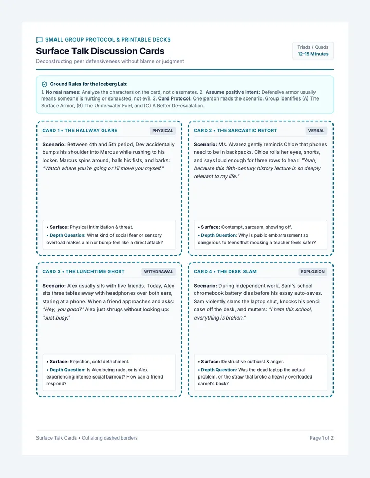 Surface Talk Discussion Cards