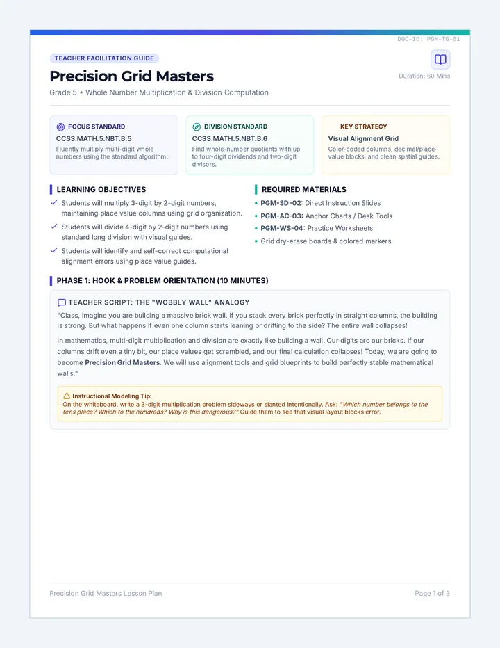 Precision Grid Teacher Guide