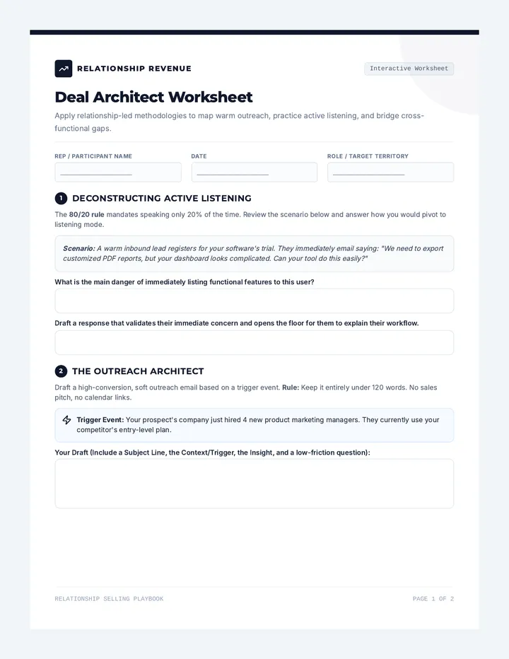 Deal Architect Worksheet