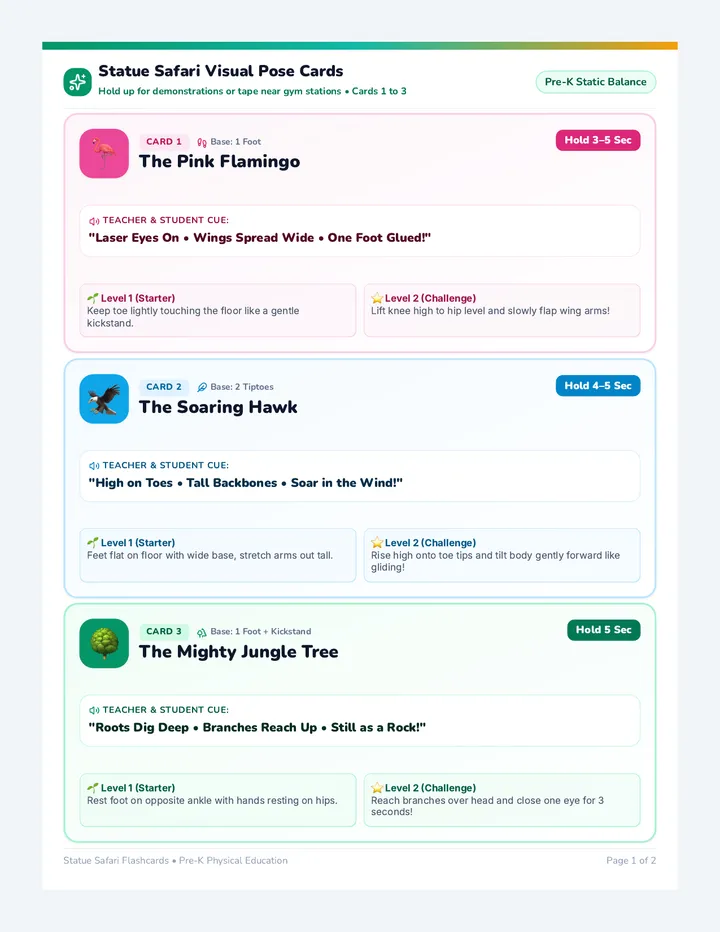 Statue Safari Cue Cards