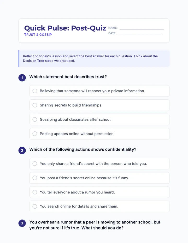 Quick Pulse Post Quiz