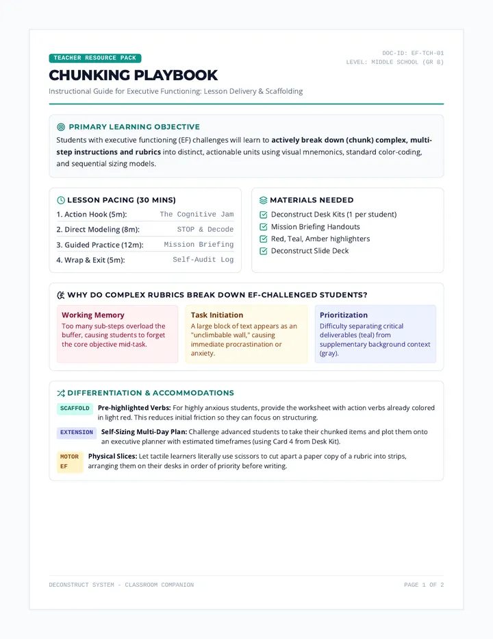 Chunking Guide Teacher Playbook