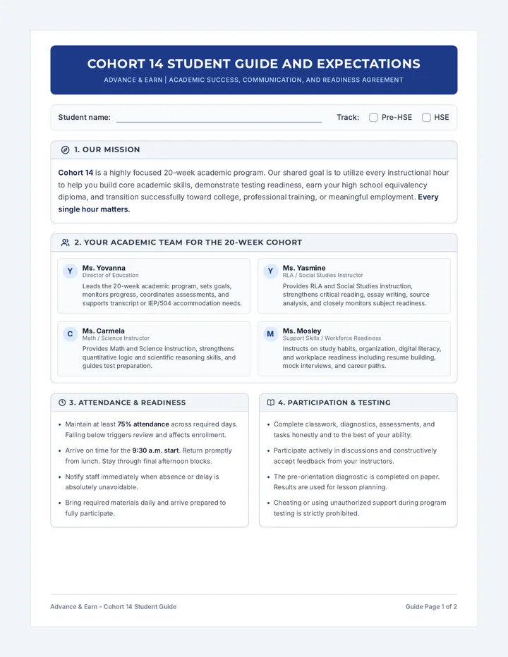 Cohort Expectations Guide