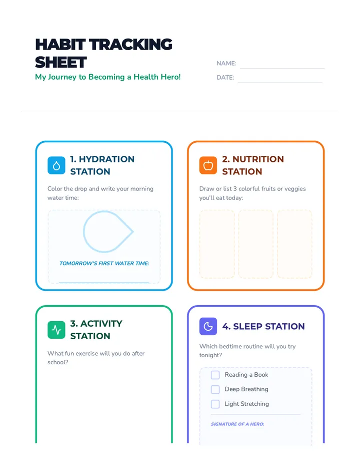 Habit Tracking Sheet Worksheet