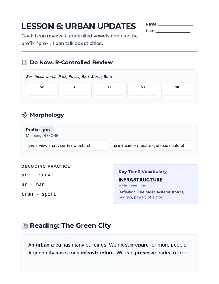 Urban Updates Handout 6
