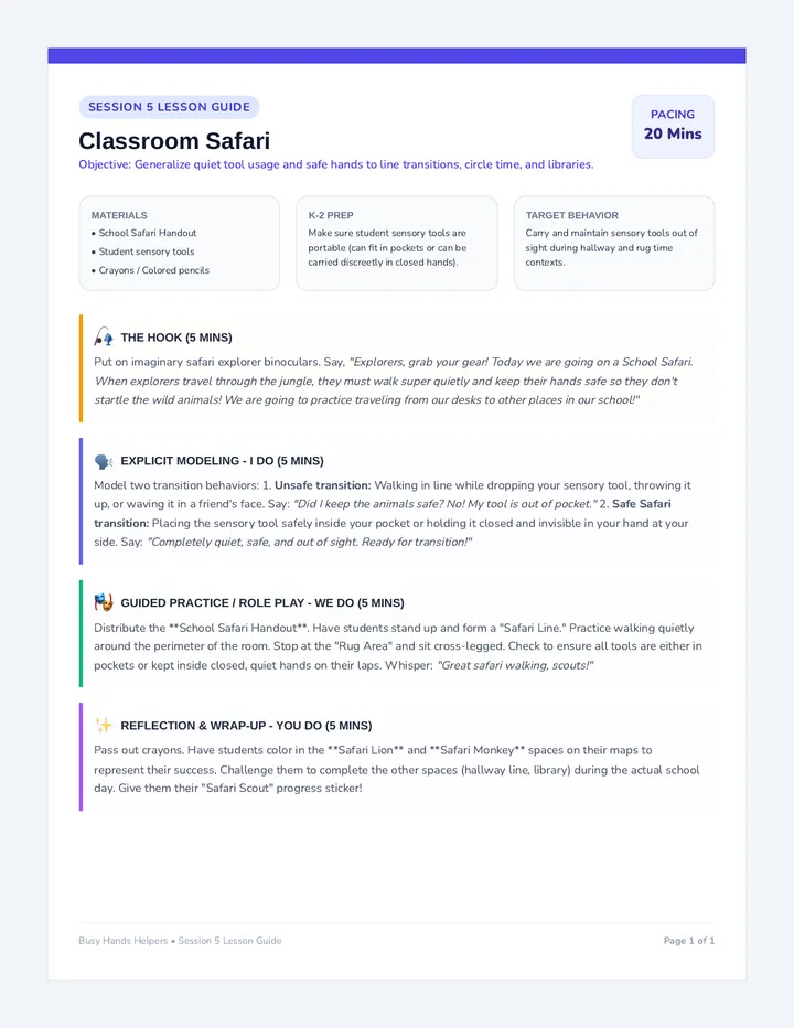 Classroom Safari Lesson Guide