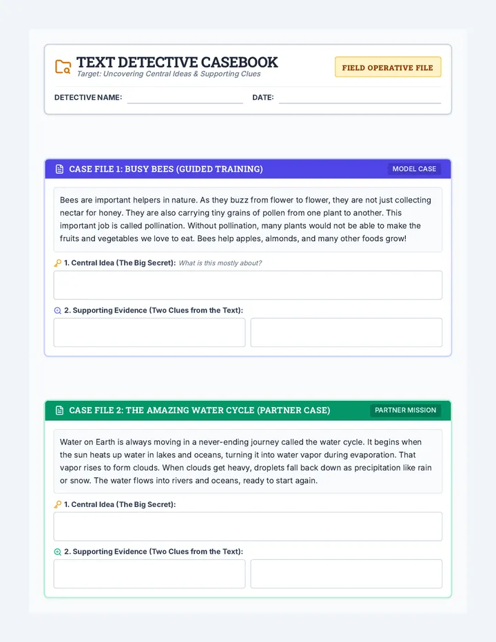 Text Detective Worksheet