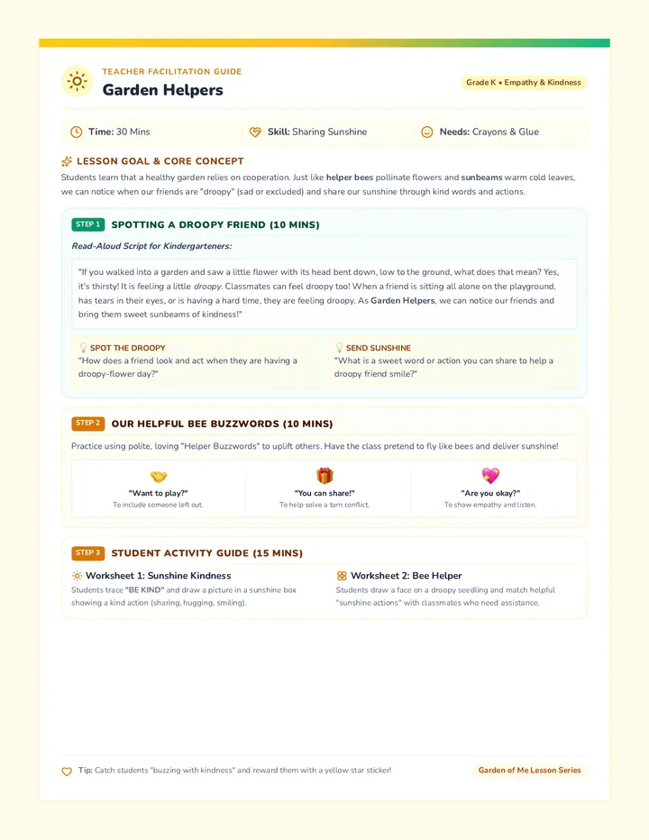 Garden Helpers Teacher Guide