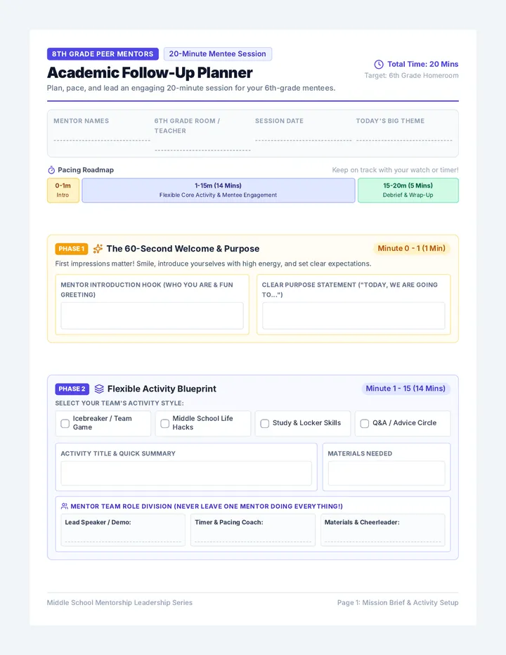 Mentor Mission Lesson Template