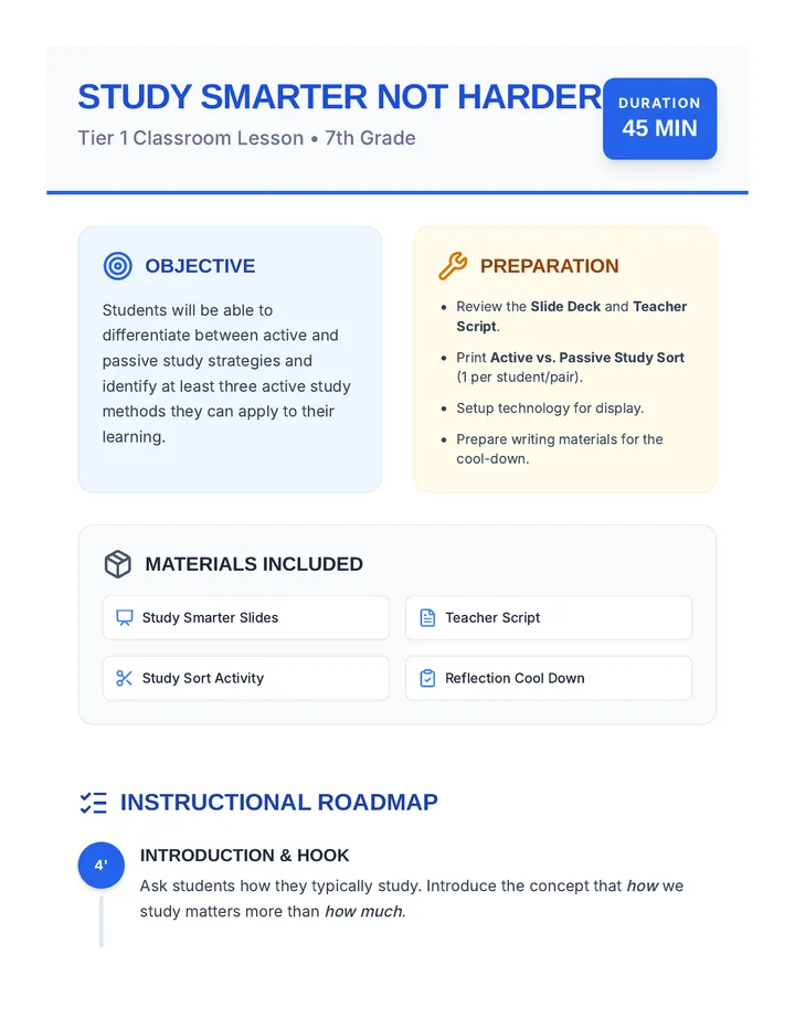 Study Smarter Lesson Plan