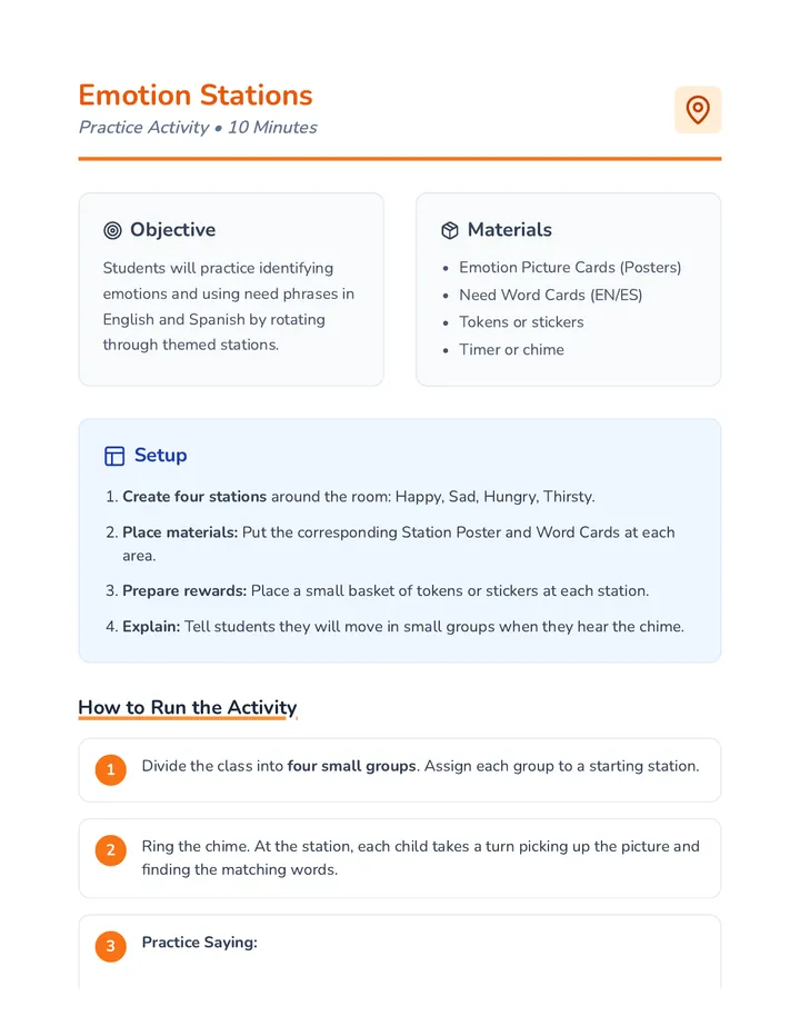 Emotion Stations Activity Guide