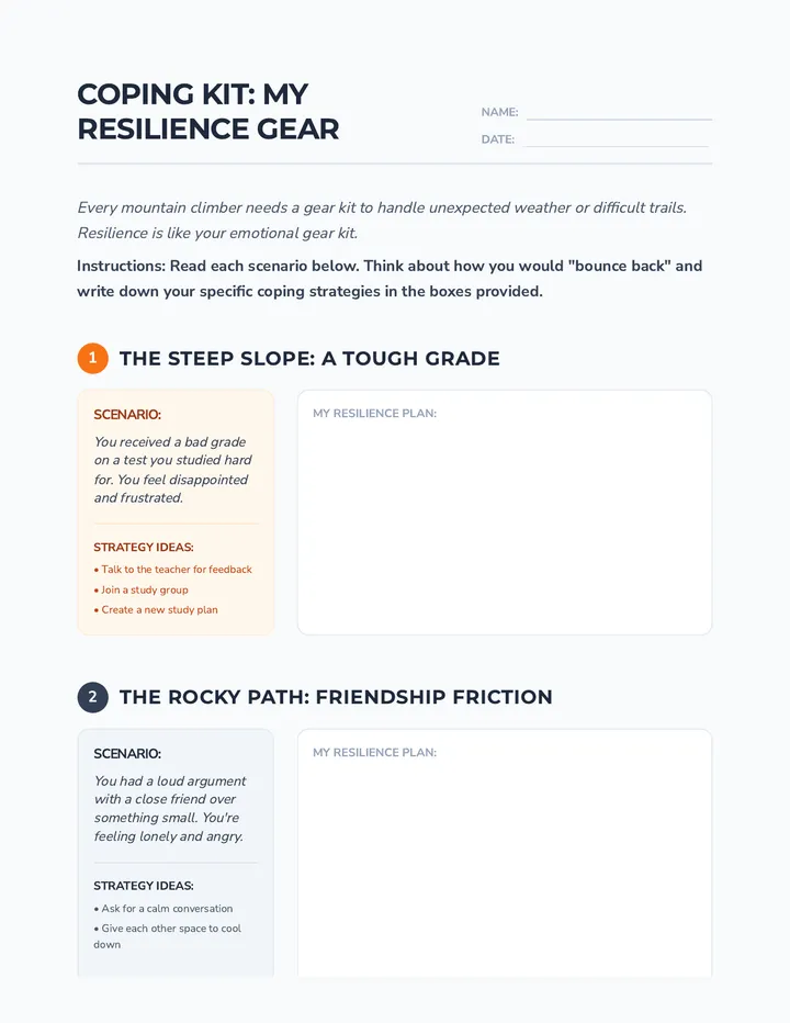 Coping Strategies Worksheet