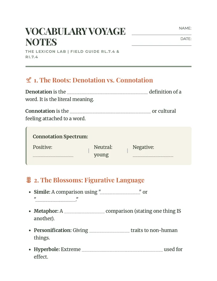 Vocabulary Voyage Notes