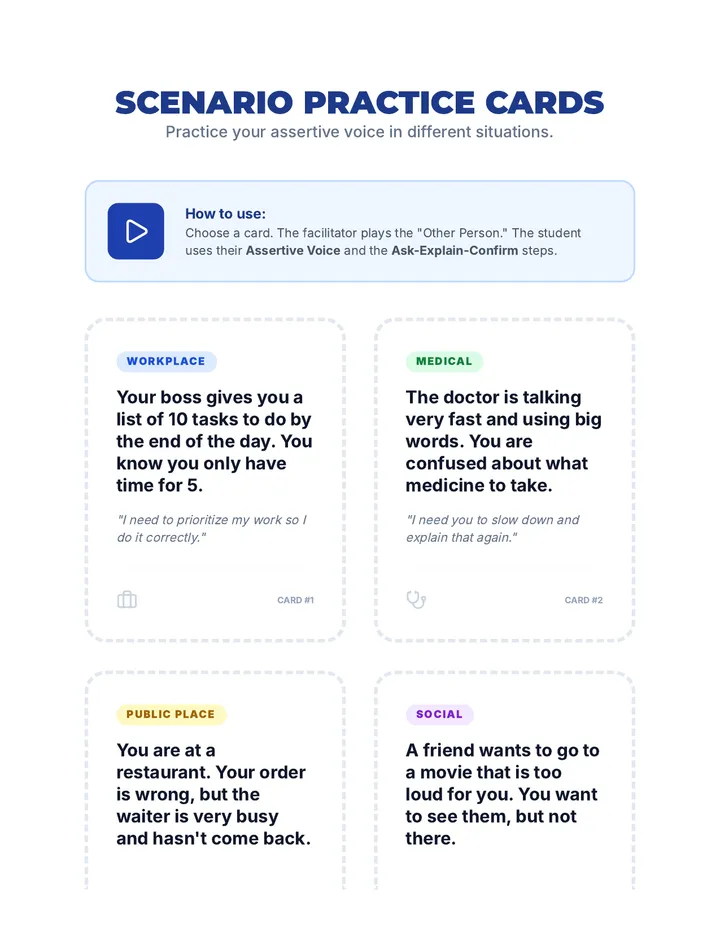 Voice Power Scenario Cards