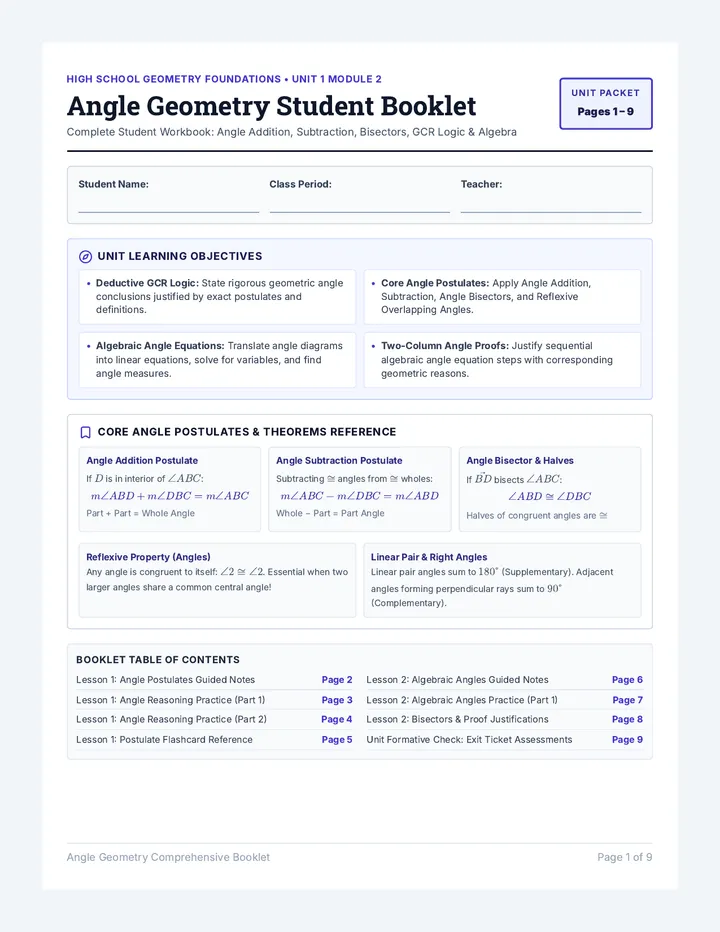 Angle Geometry Student Booklet