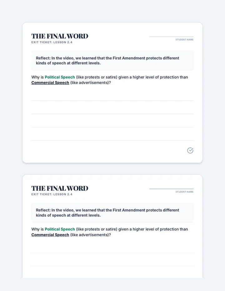 Final Word Exit Ticket