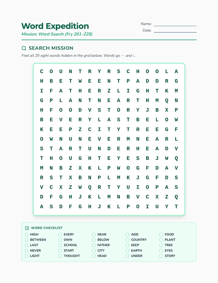 Word Expedition Search Puzzle
