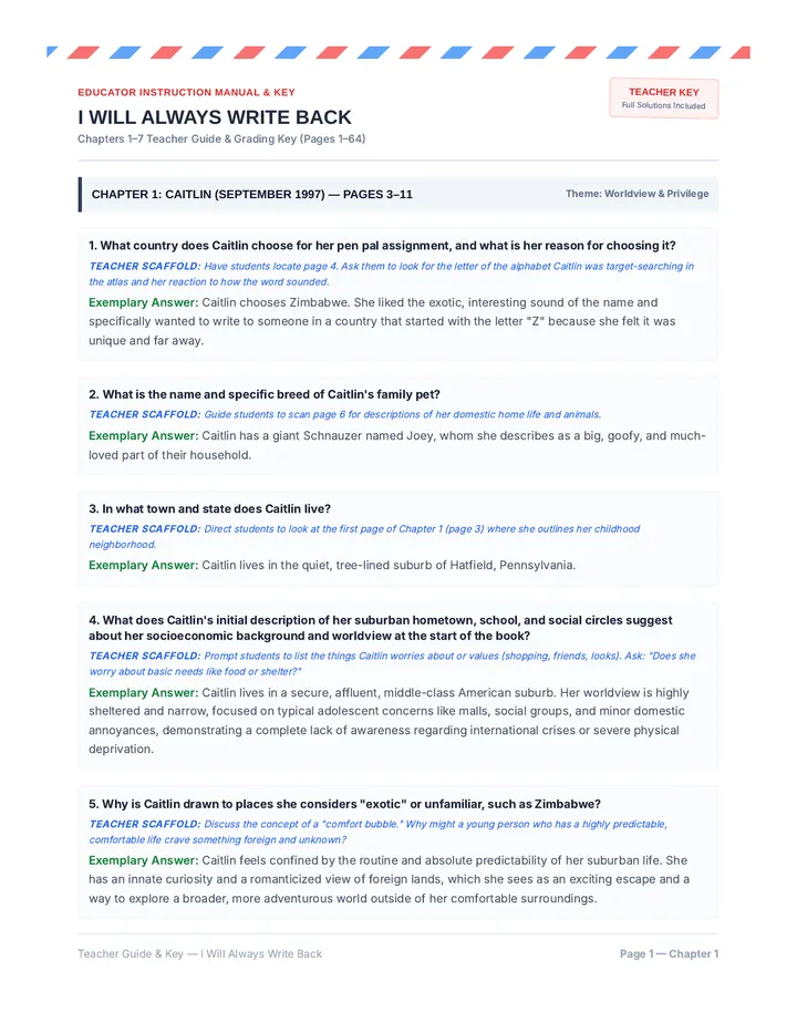 Penpal Connections Teacher Guide