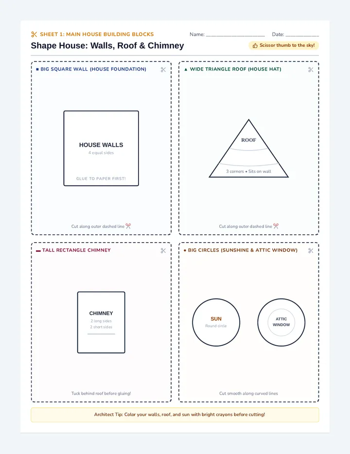 Shape House Cutouts Sheet