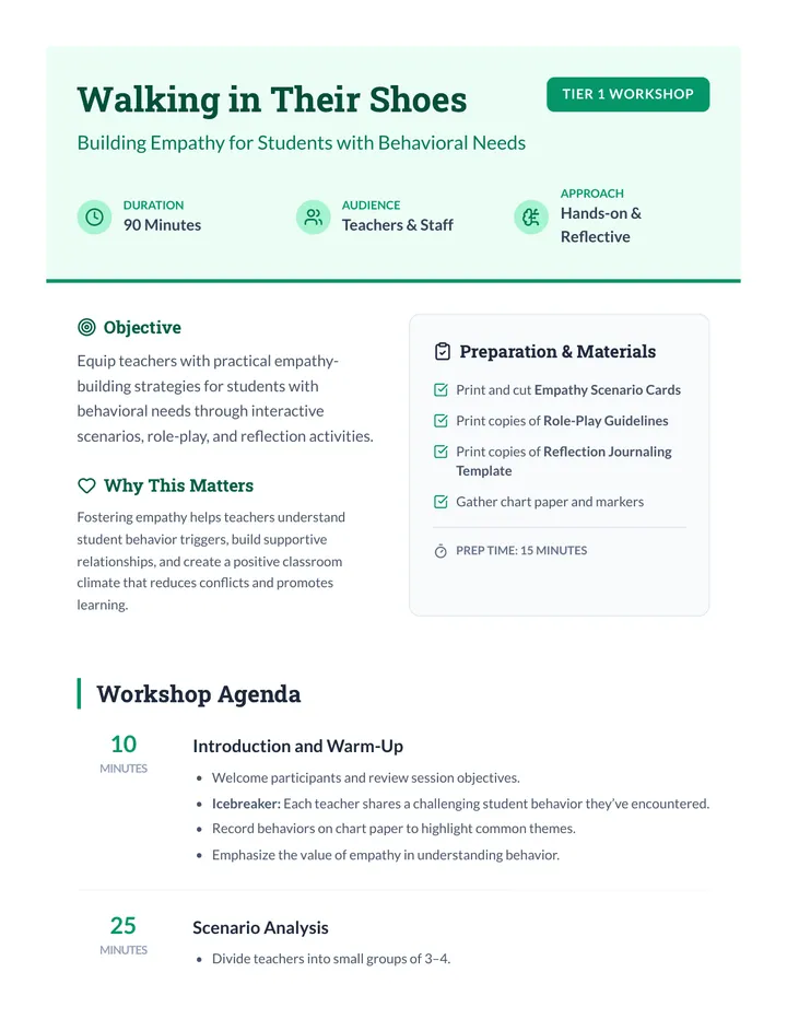 Walking in Their Shoes Lesson Plan