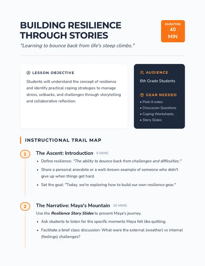 Resilience Lesson Plan