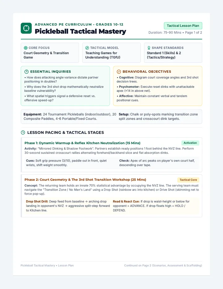 Court Tactics Lesson Plan