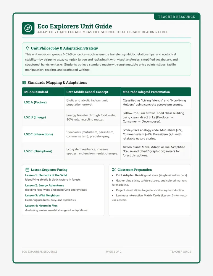 Eco Explorers Teacher Guide
