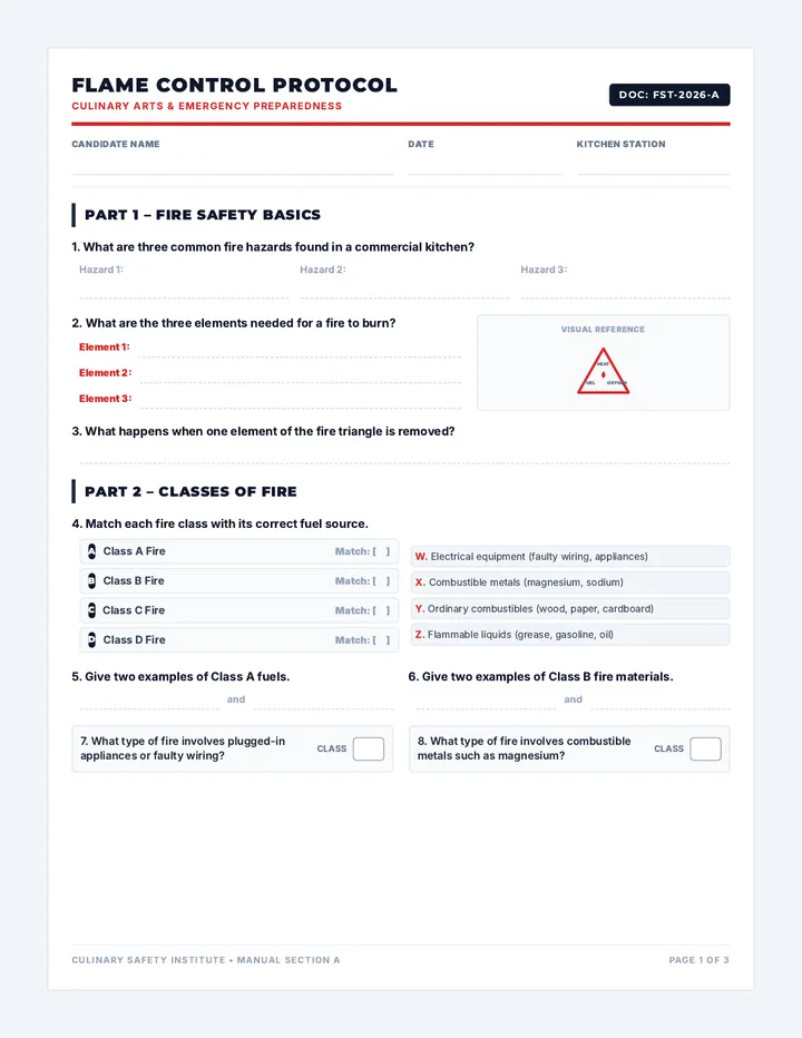 Flame Control Protocol Worksheet