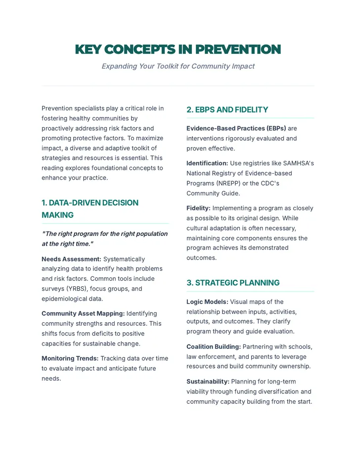 Key Concepts Handout