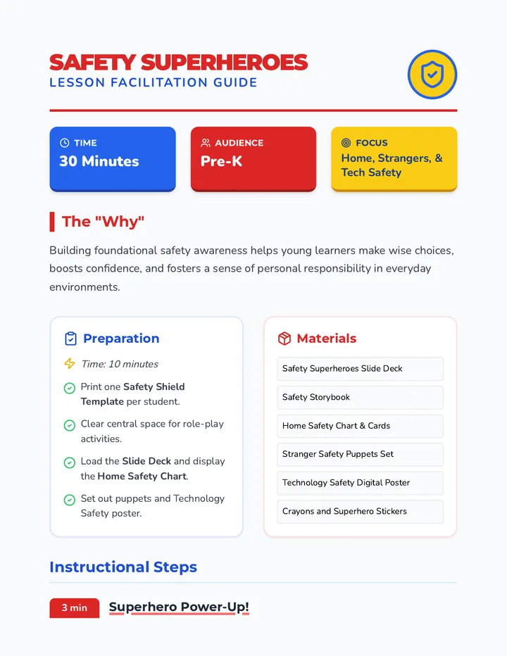Safety Superheroes Lesson Plan