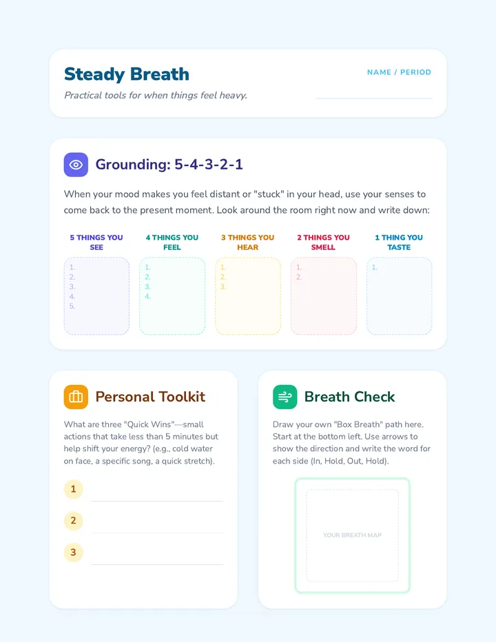 Steady Breath Worksheet