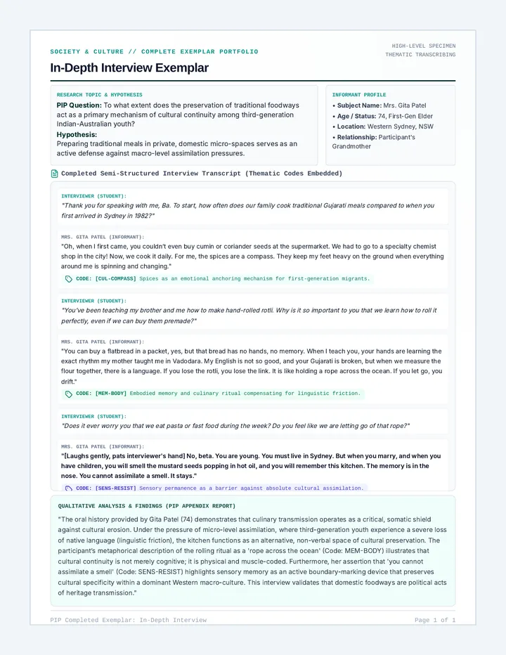 Interview Completed Exemplar page 1