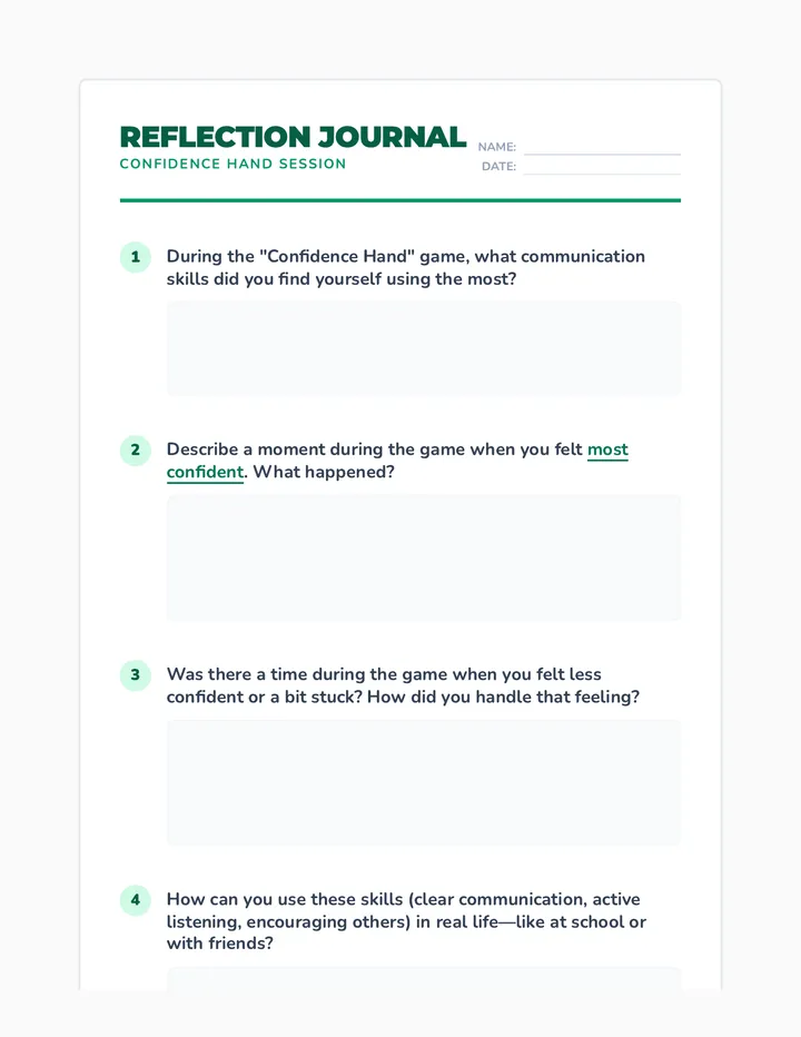 Confidence Reflection Journal