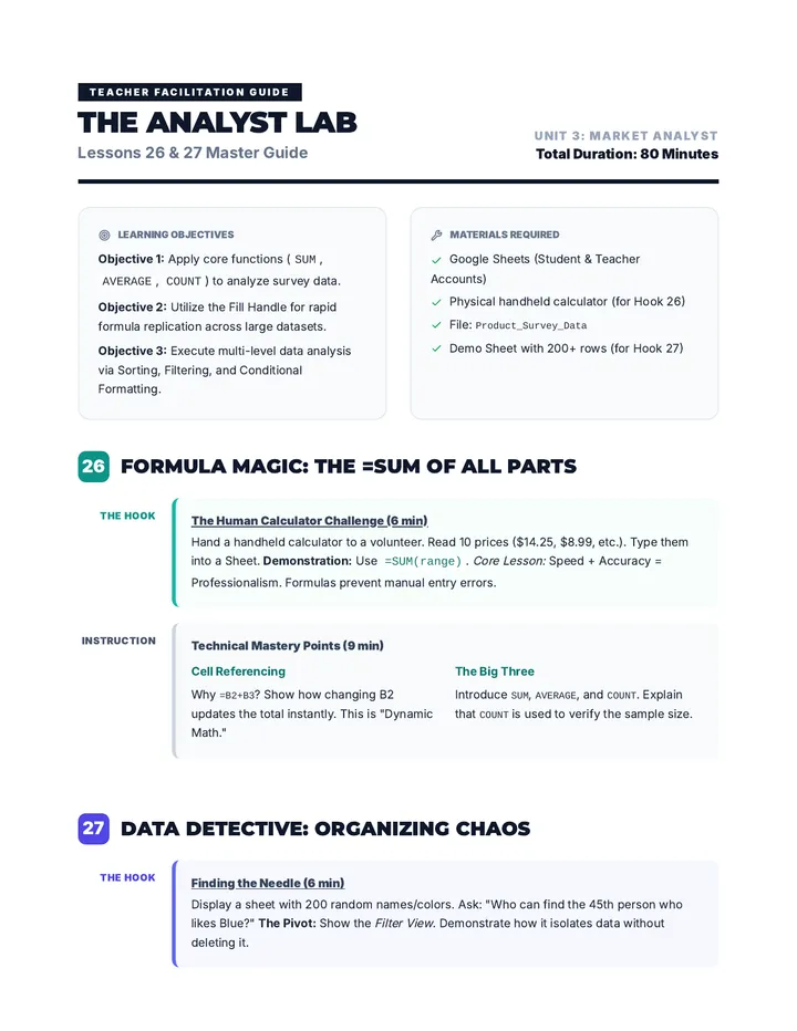 Analyst Lab Teacher Guide