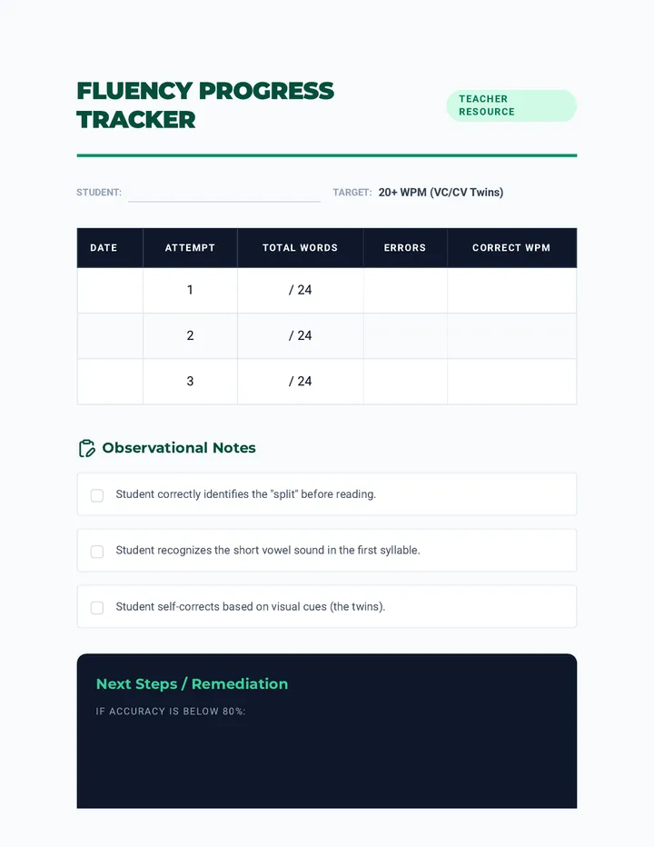 Fluency Progress Tracker