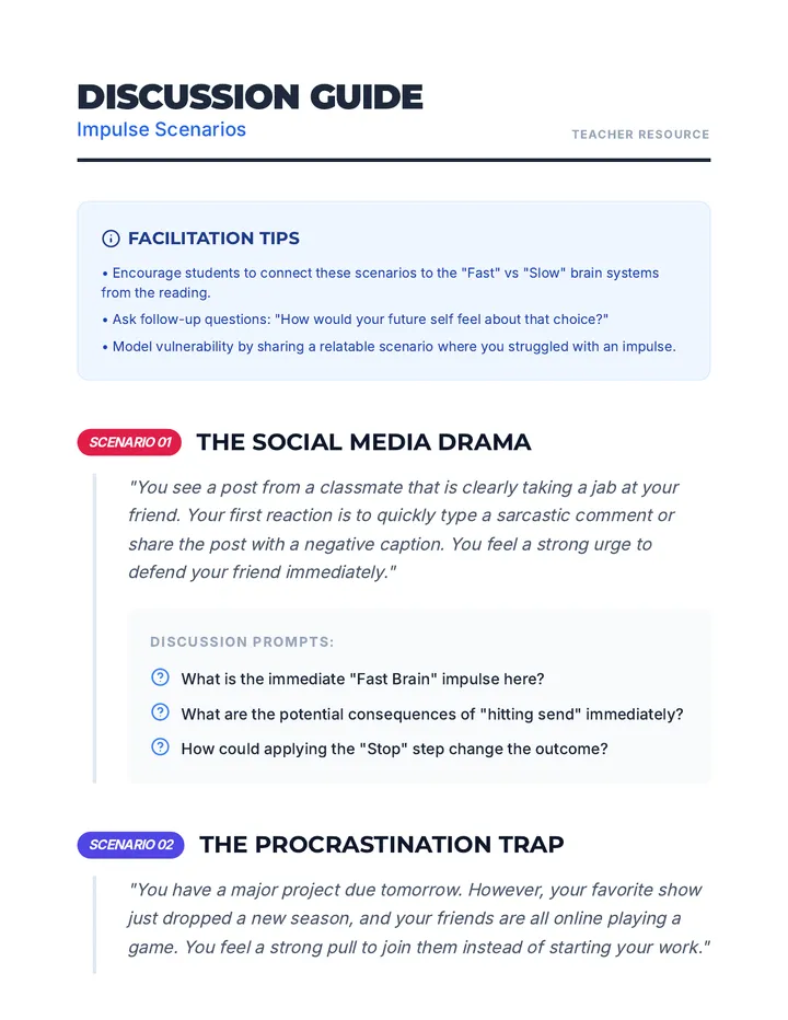 Impulse Scenarios Discussion Guide