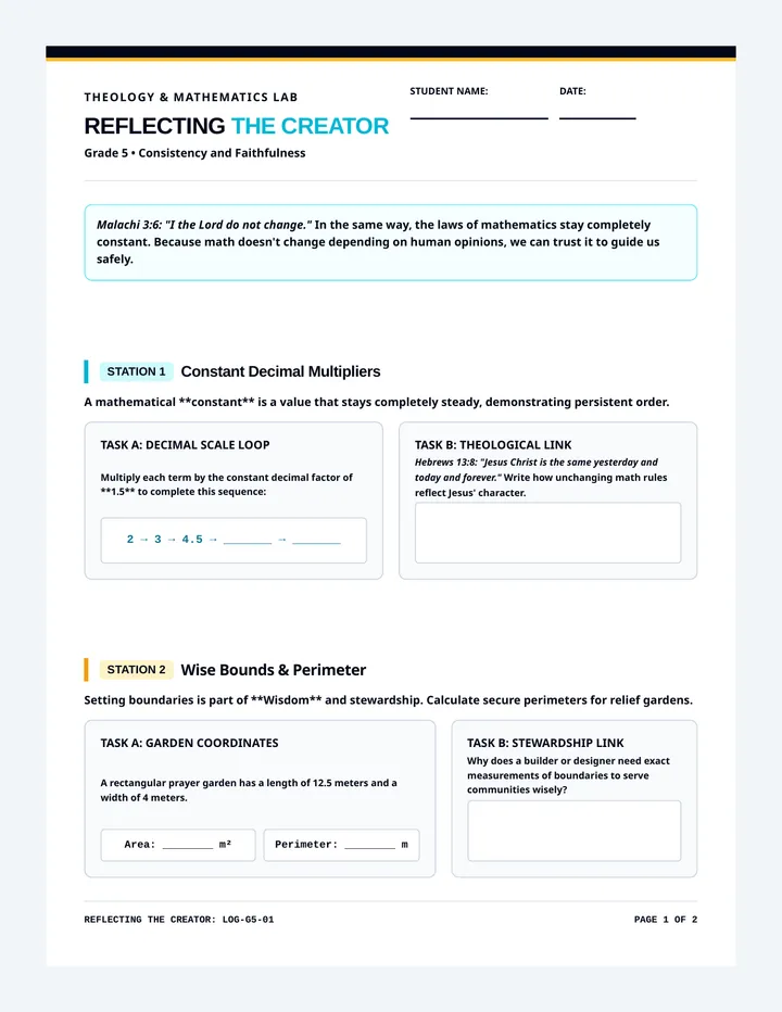 Reflecting Creator Worksheet G5