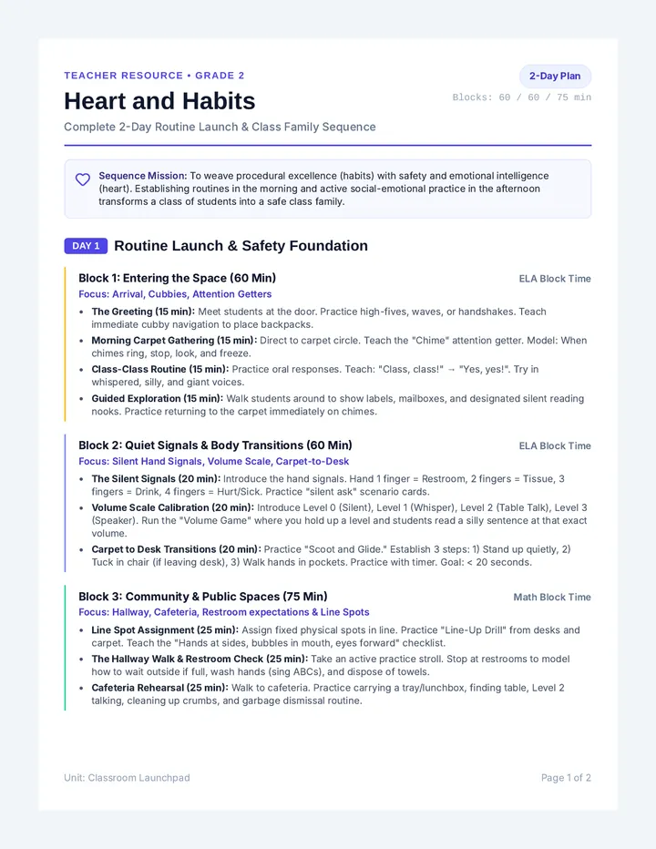 Heart and Habits Teacher Guide