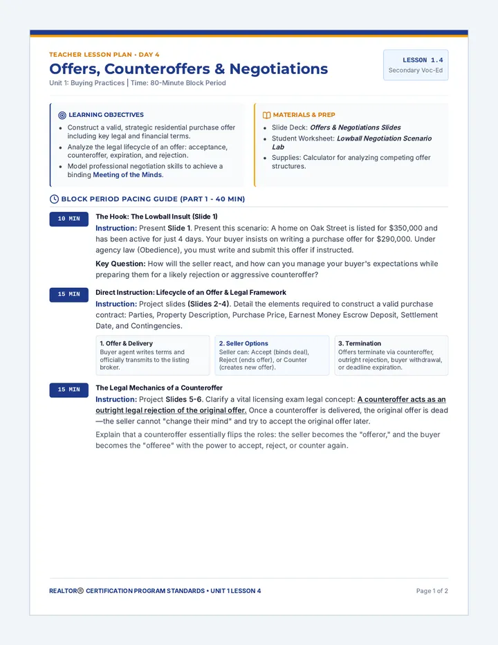 Negotiation Lesson Plan