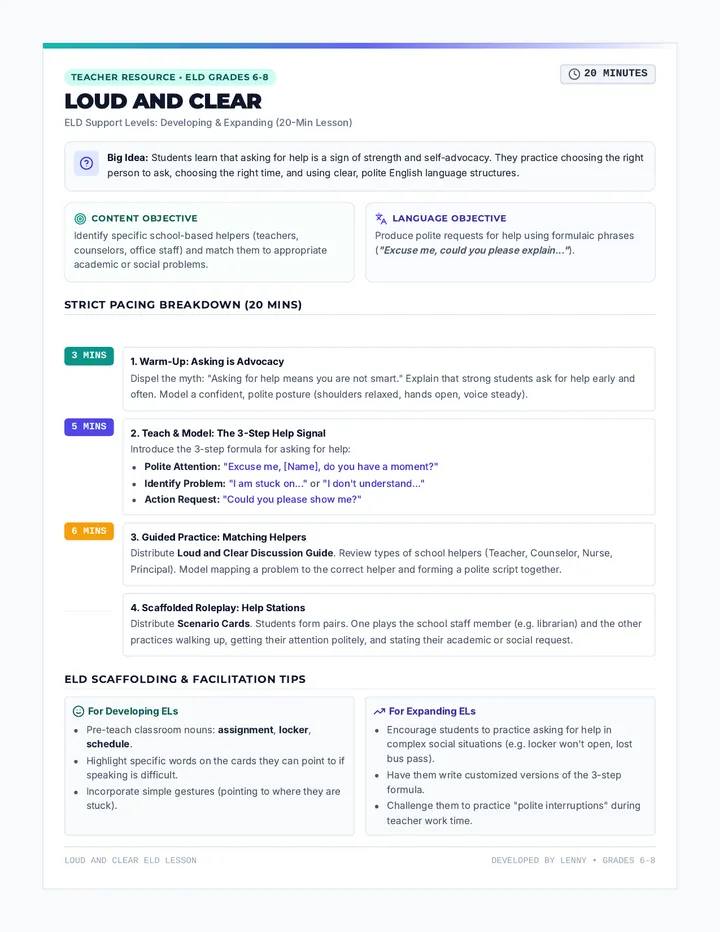 Loud and Clear Teacher Guide