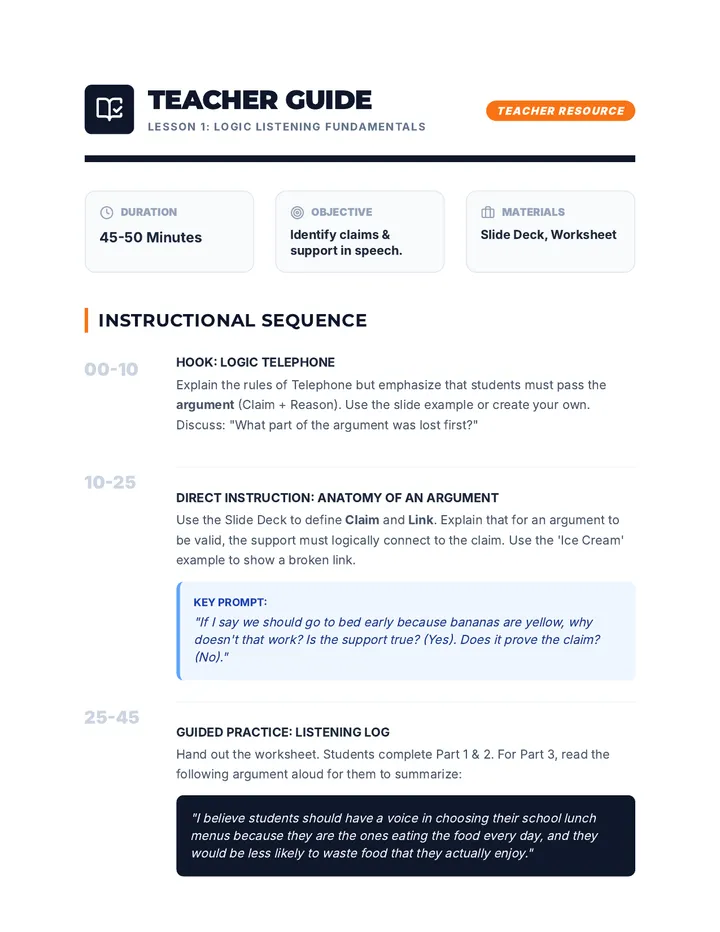 Logic Listener Teacher Guide
