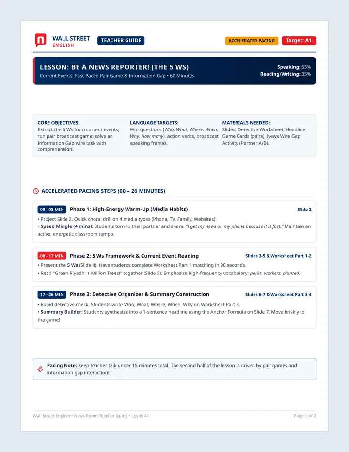News Room Teacher Guide