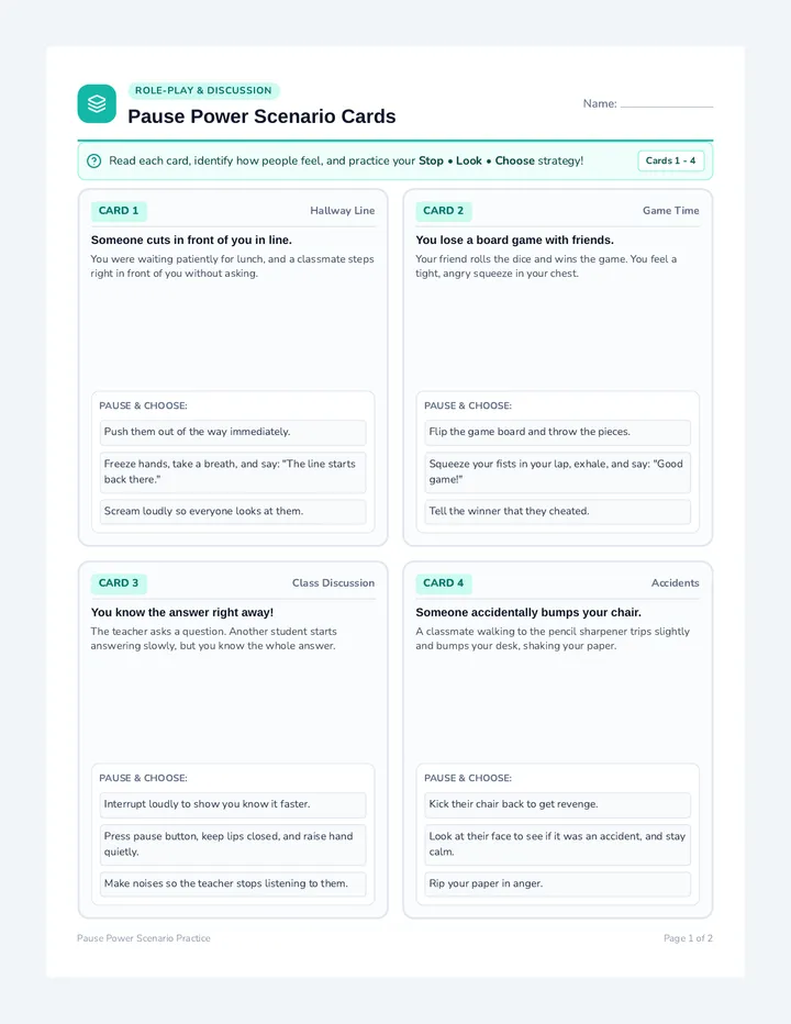Pause Power Task Cards