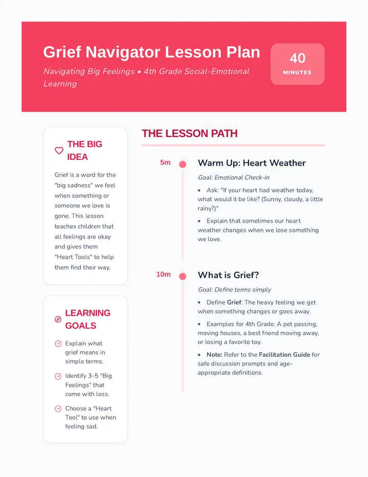 Grief Navigator Lesson Plan