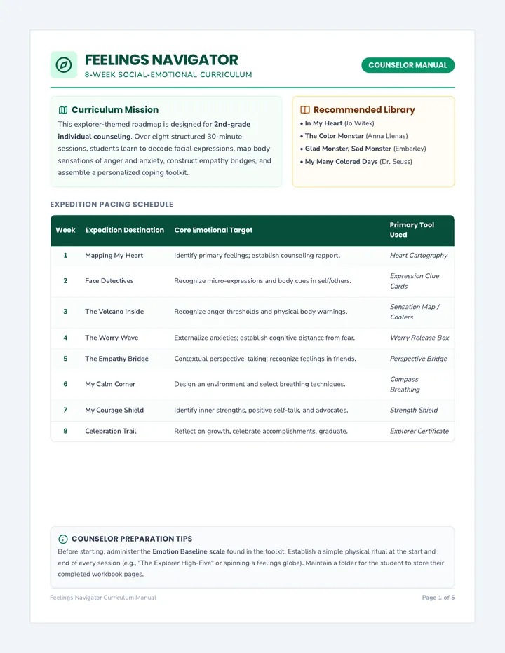 Feelings Navigator Counselor Guide