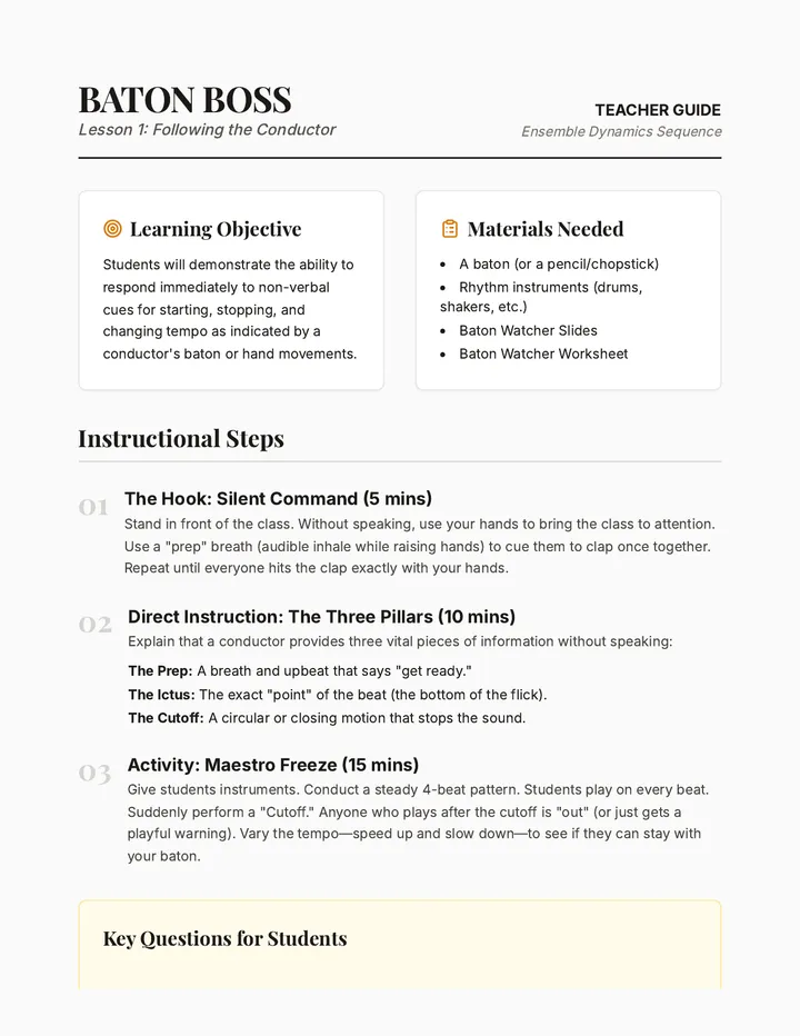 Baton Boss Teacher Guide