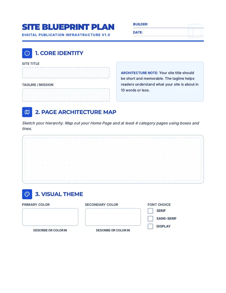 Site Building Plan Worksheet