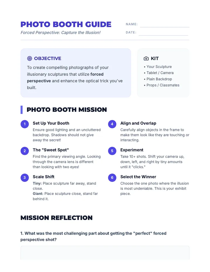 Forced Perspective Photo Booth Activity Guide